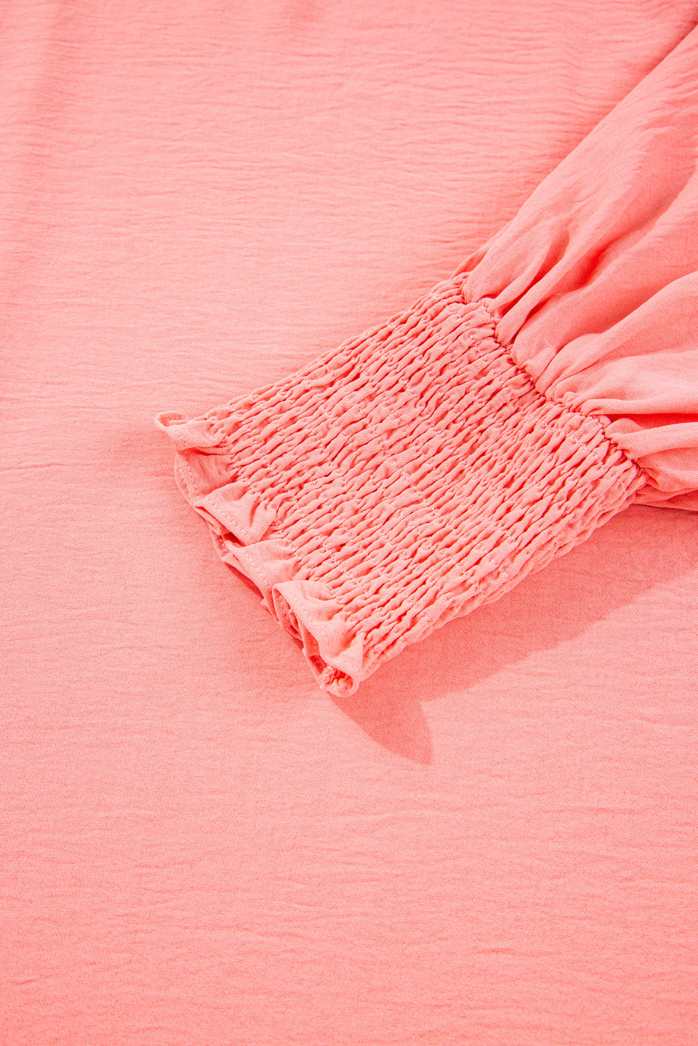 Shirred Cuffs Half Sleeve Plus Size Textured Blouse