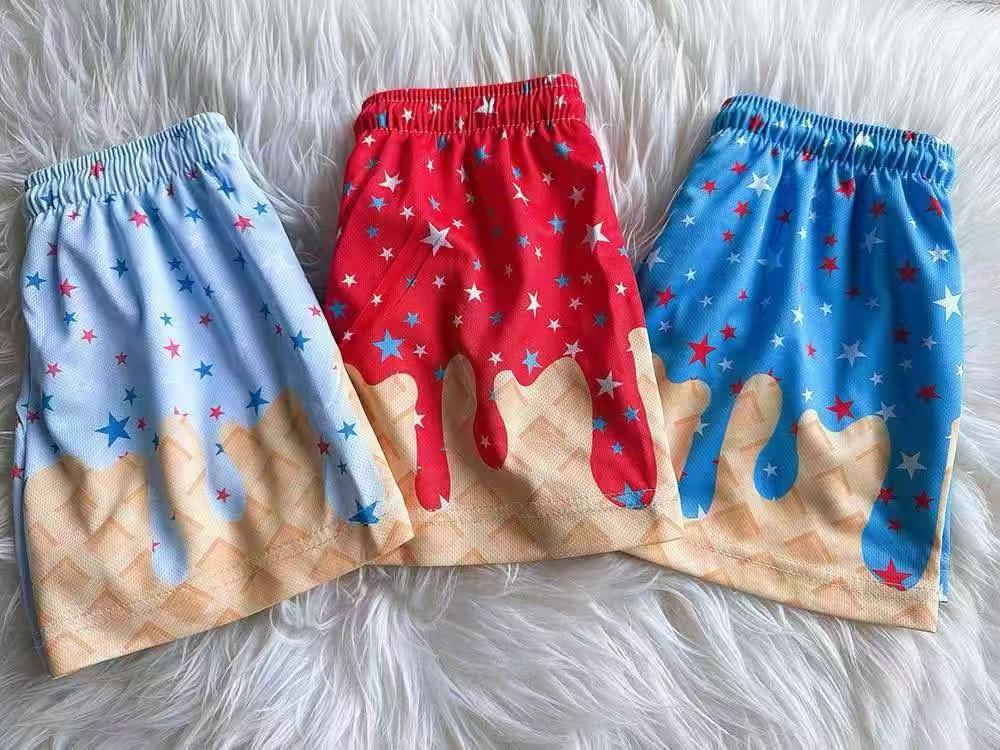 Adult-Kid-Multicolor Waffle Ice Cream Shorts