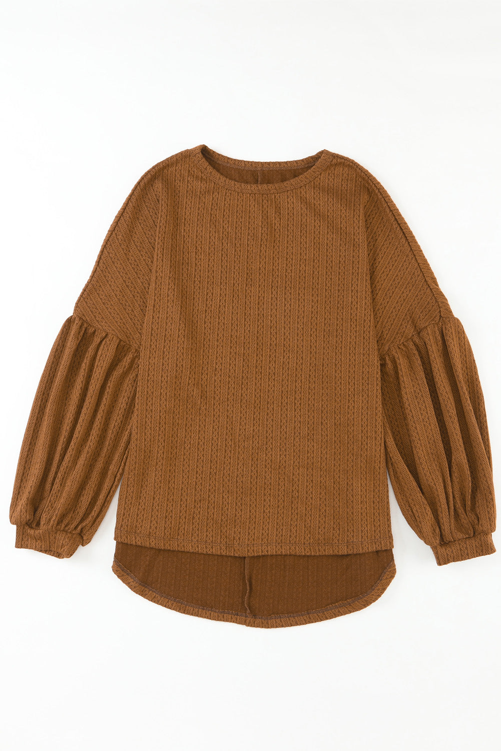 Knit Jacquard Puffy Long Sleeve Sweater