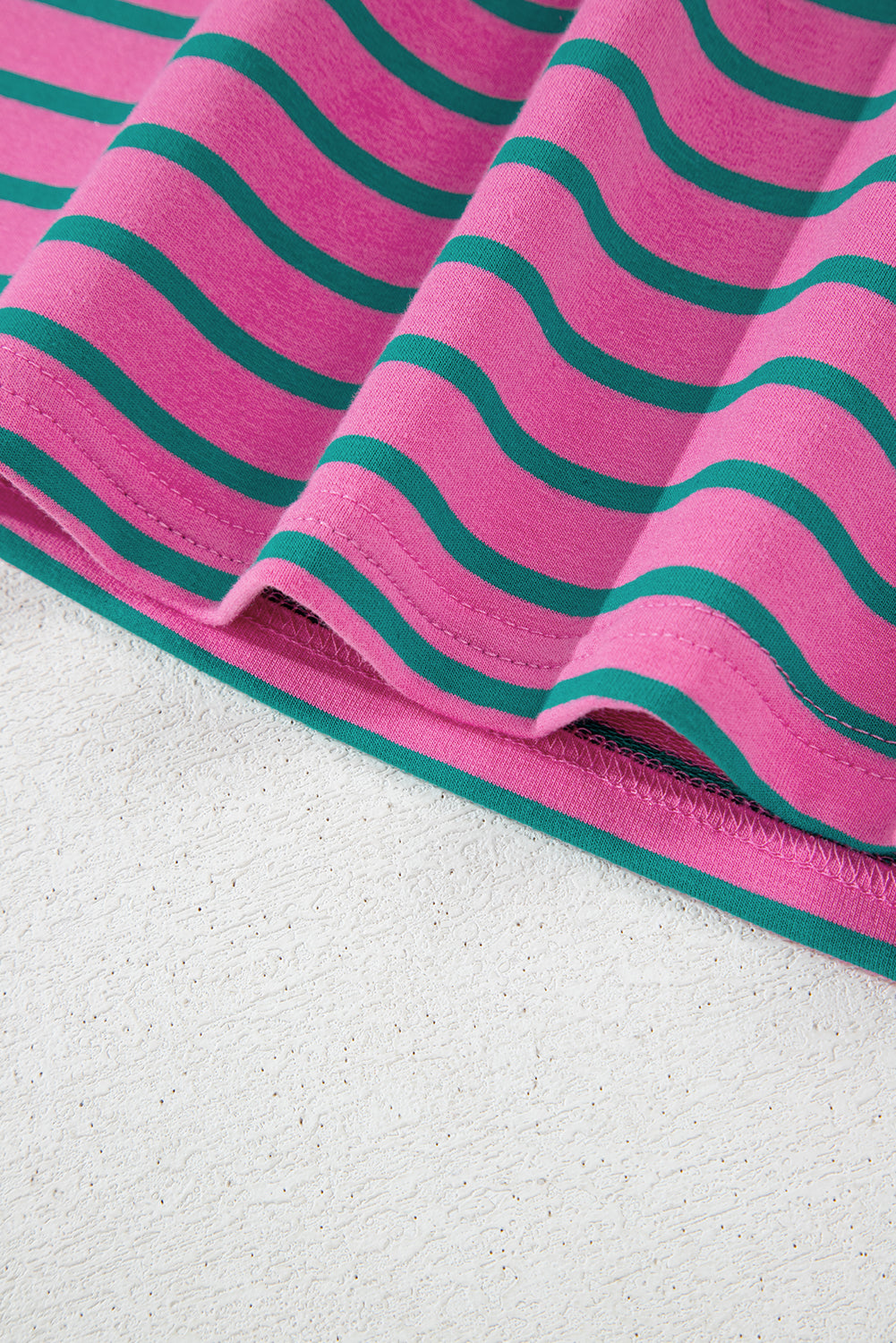 Colorblock Ruffled Sleeve Crew Neck Blouse