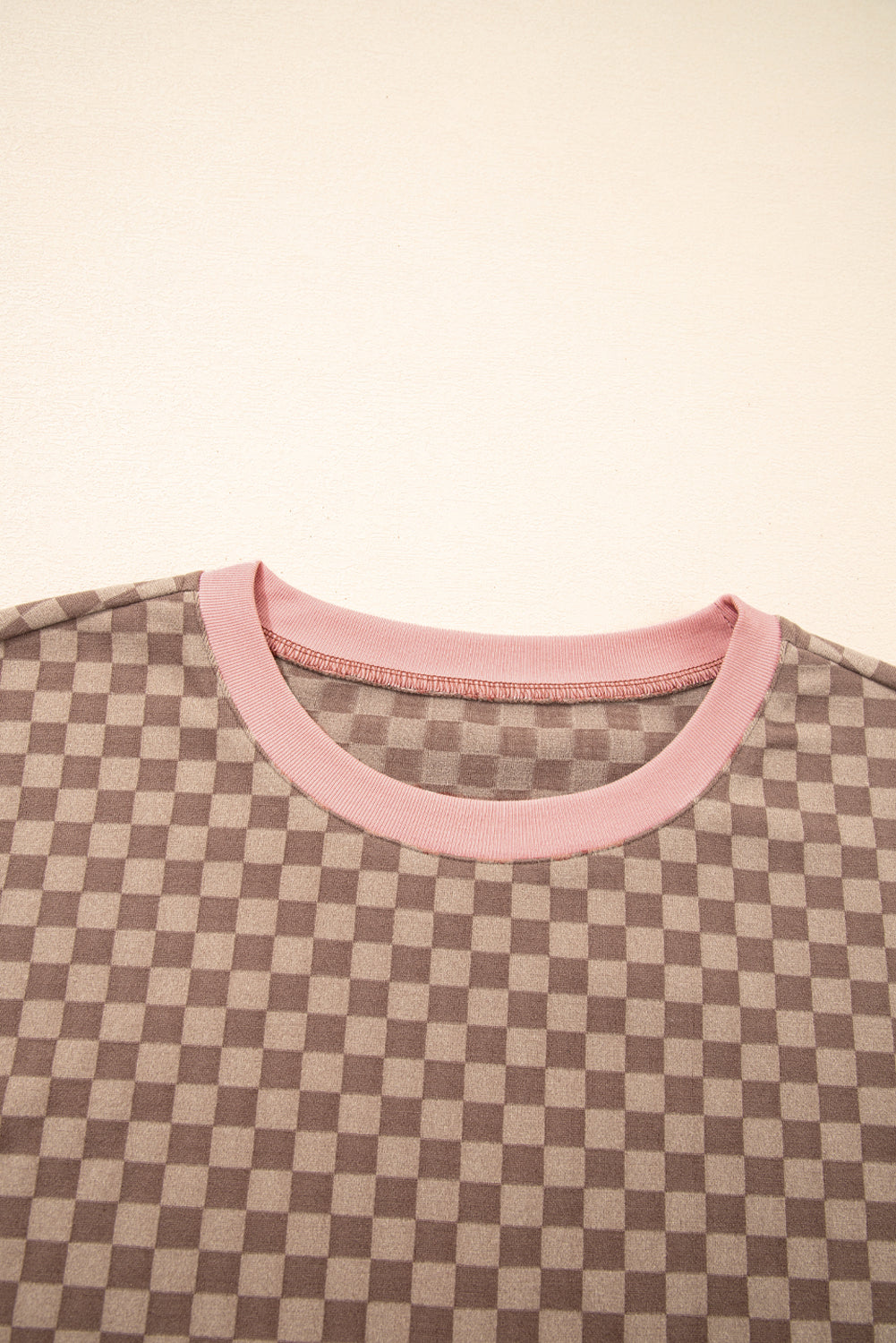 Checkerboard Long Sleeve Pullover and Shorts Set