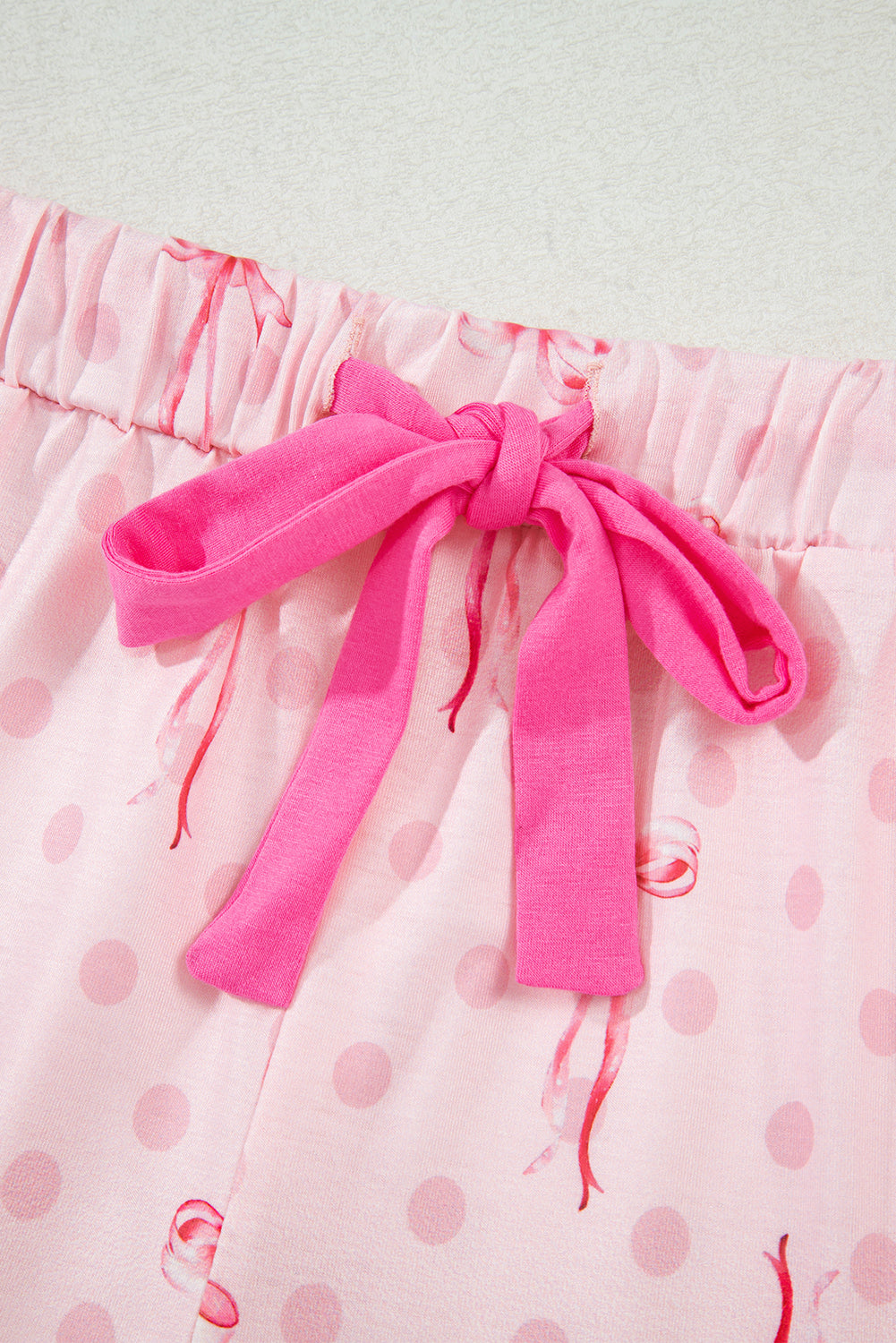 Floral Print Contrast Pipping Short Pajamas Set