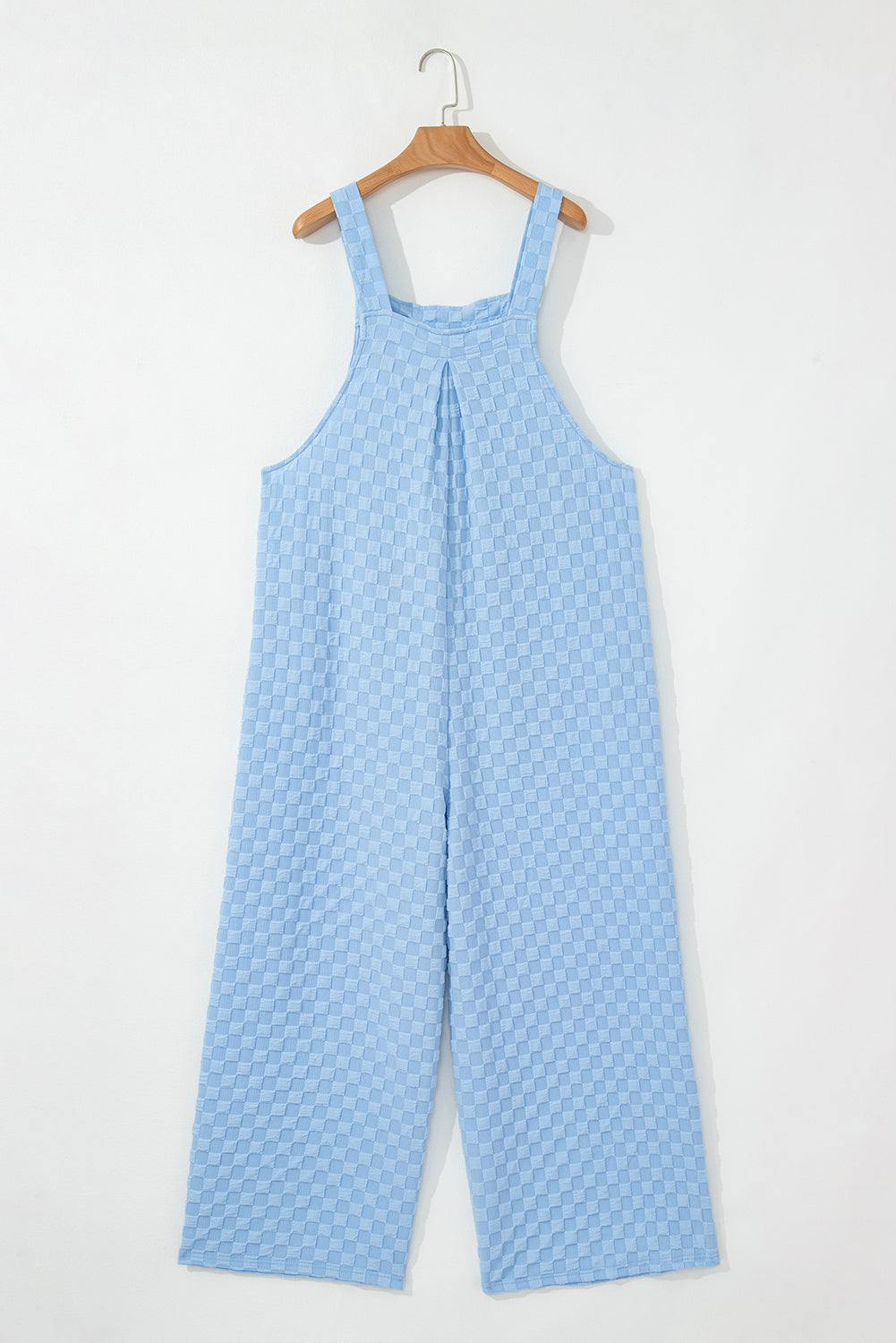 Checkered Pocketed High Waist Wide Leg Overall