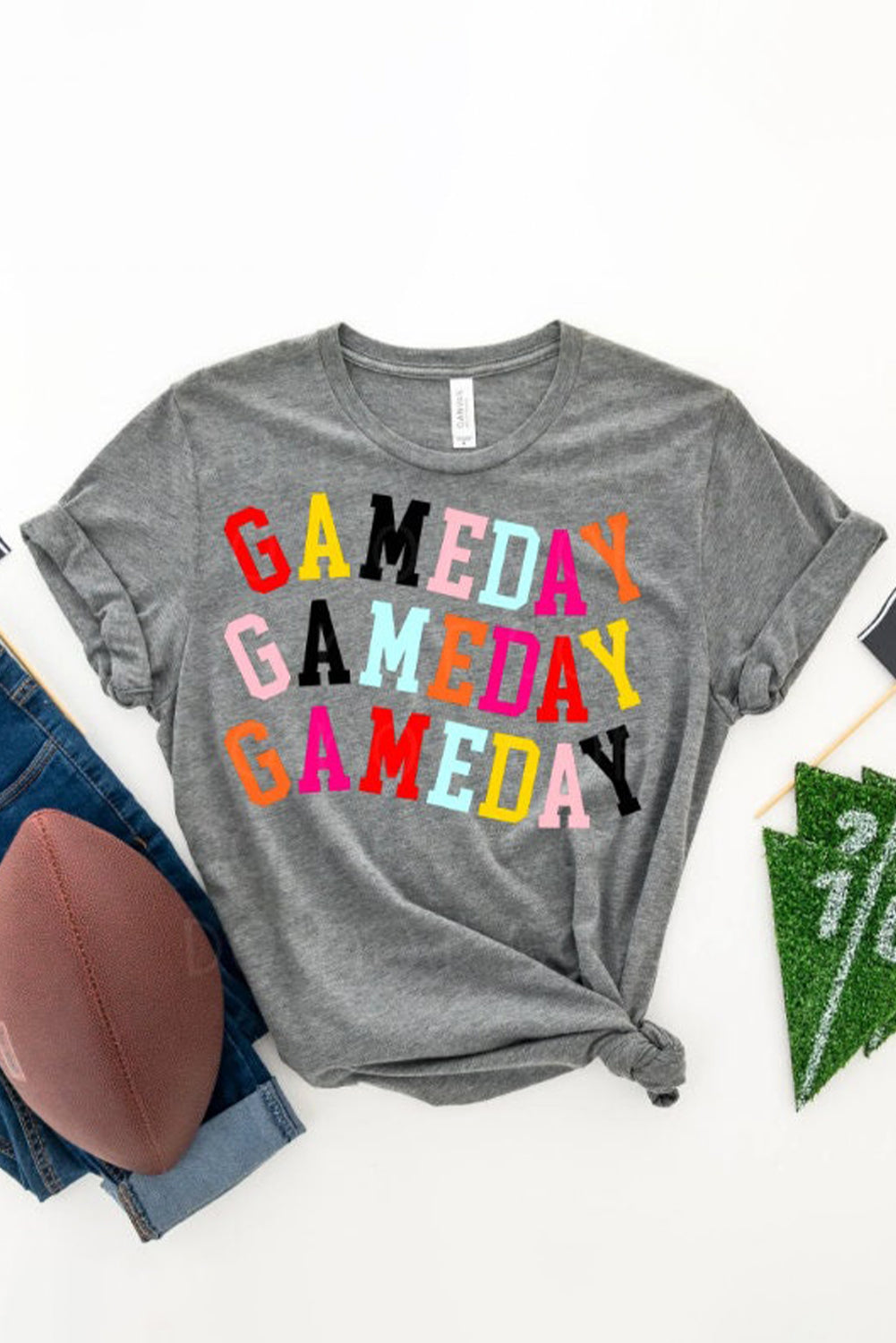 Colorful GAME DAY Graphic Crew T Shirt