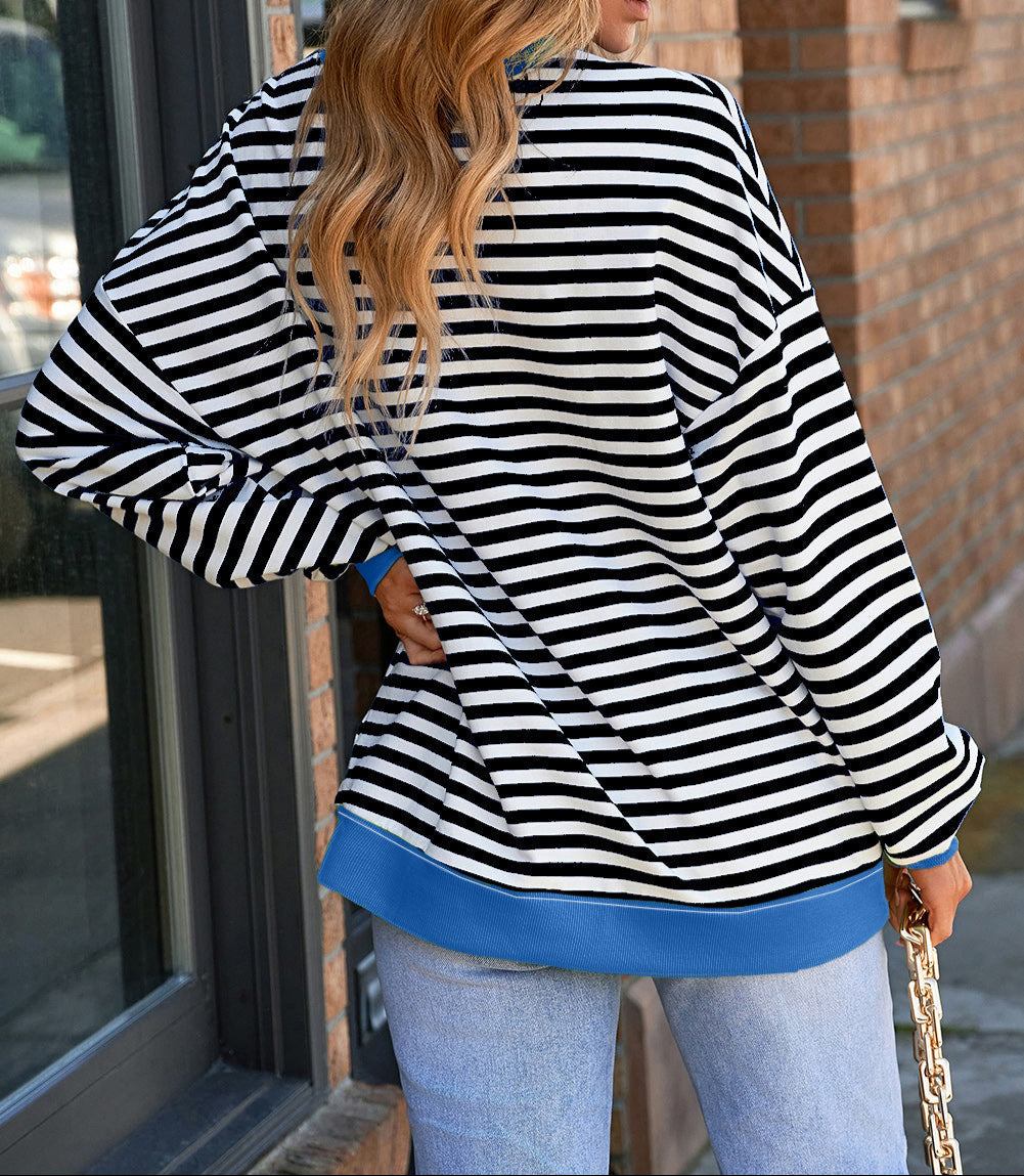 Pumpkin Face Patched Pattern Crew Neck Sweatshirt