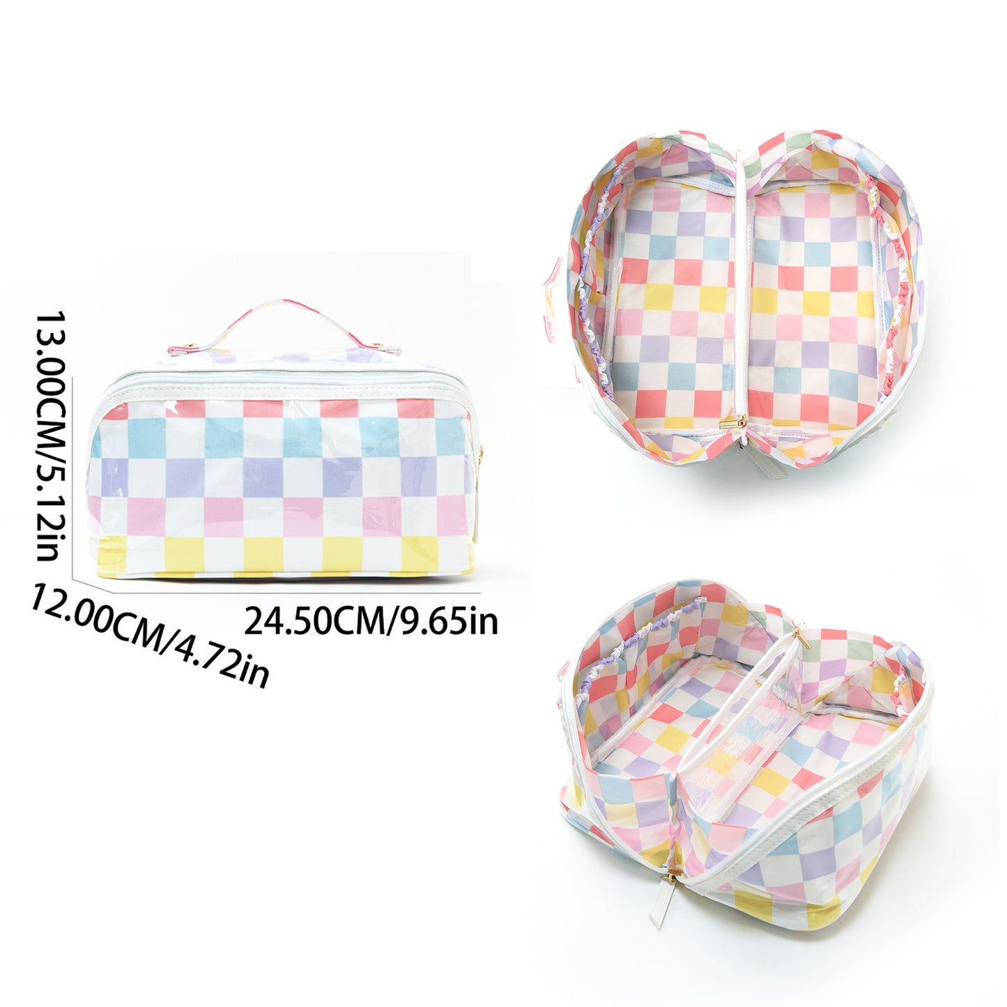 Custom Striped Transparent Coating Wash Bag