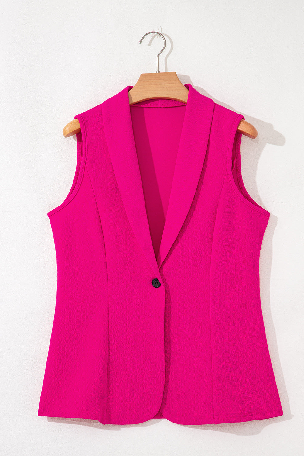Single Button Lapel Collar Vest Blazer