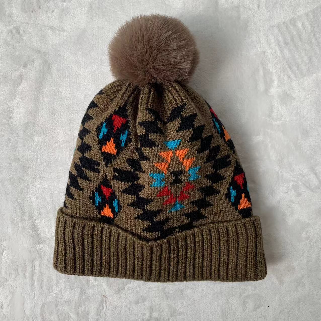 Ladies Print Thermal Knit Hat