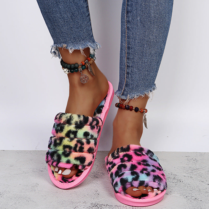 Plush Flat-Bottomed Slippers - KOC