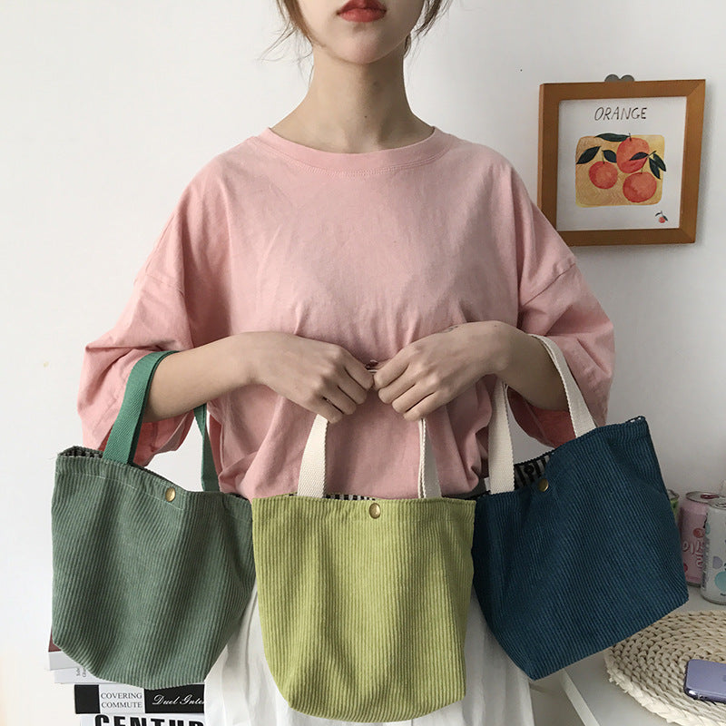 College style colorful small bag cosmetic bag corduroy