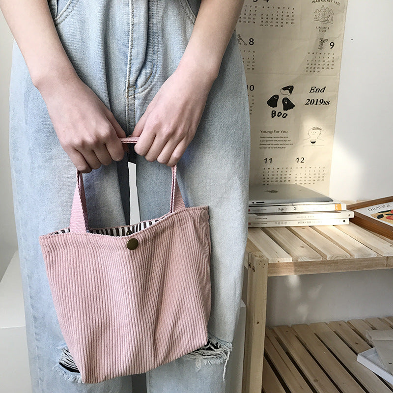 College style colorful small bag cosmetic bag corduroy