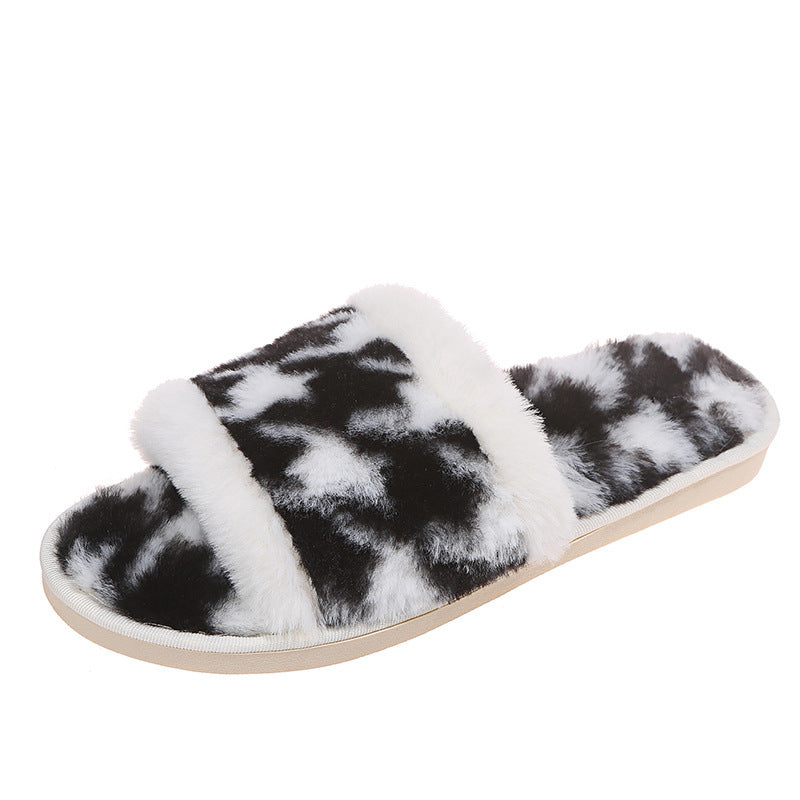 Tie-Dye Soft Bottom Fur Slippers - KOC