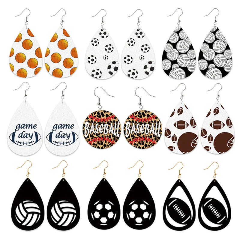 Baseball Volleyball Old Leather Earrings/For 3