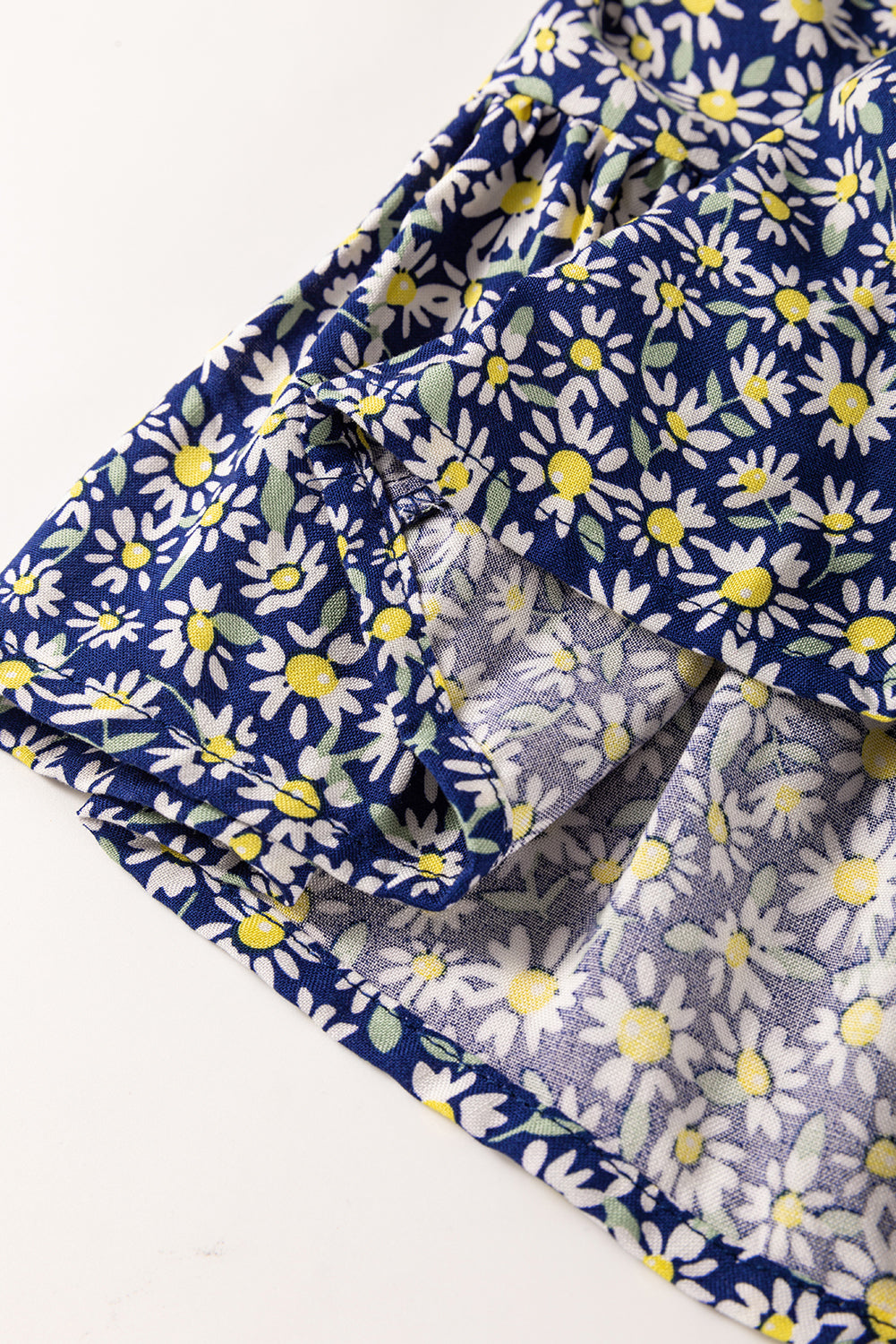 Boho Floral Print Smocked Square Neck Loose Fit Blouse