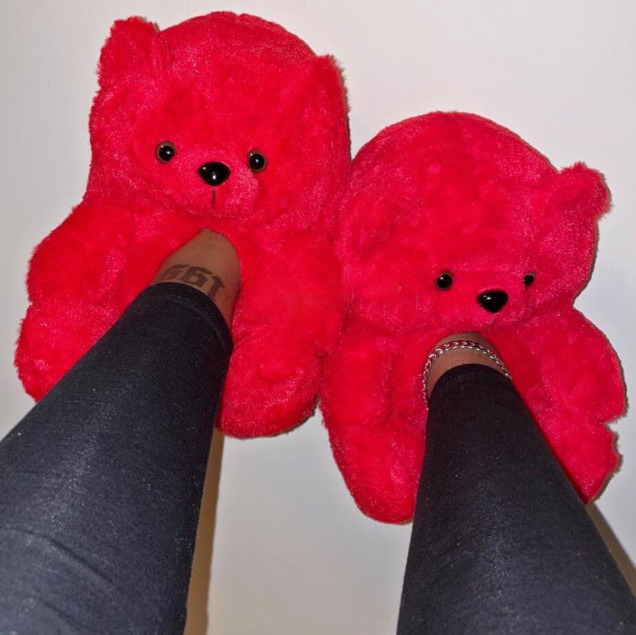 Lady teddy bear slippers - KOC