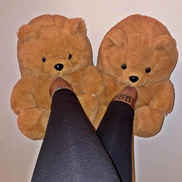 Lady teddy bear slippers - KOC