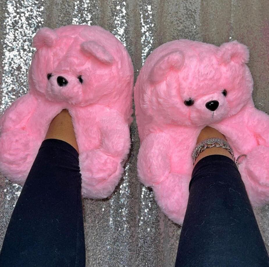 Lady teddy bear slippers - KOC