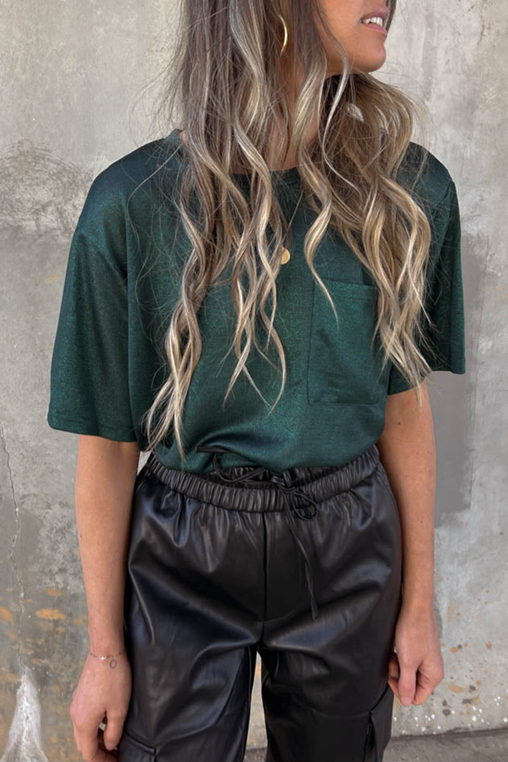 Metallic Chest Pocket T-shirt