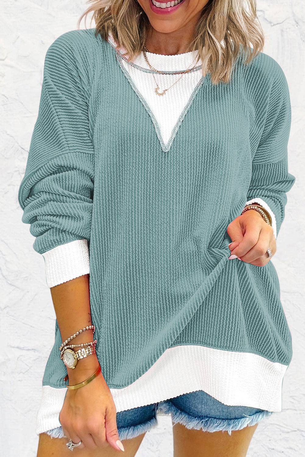 Corded Colorblock Top