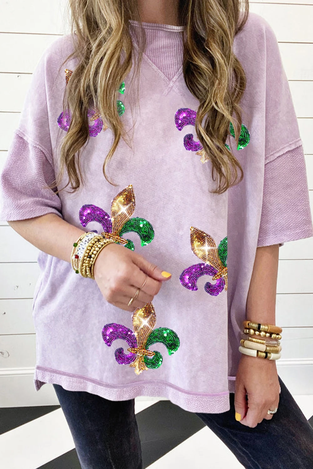 Mardi Gras Wash Oversized Tee