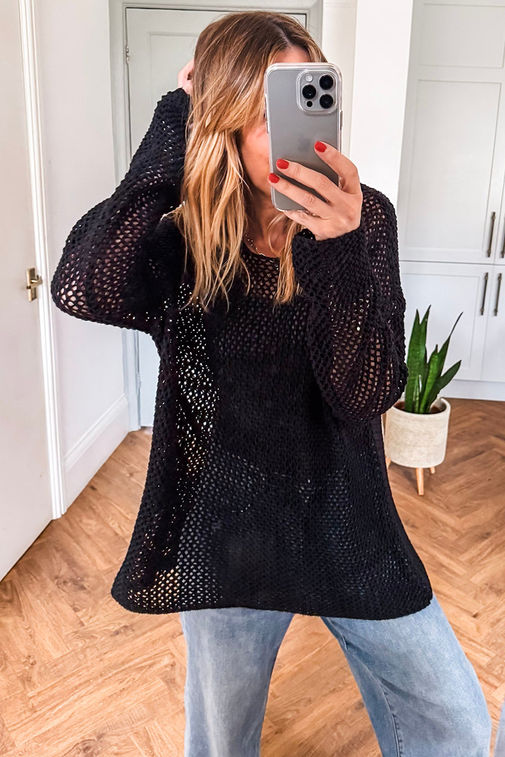 Crochet Hollow-out Jumper Top Sweater