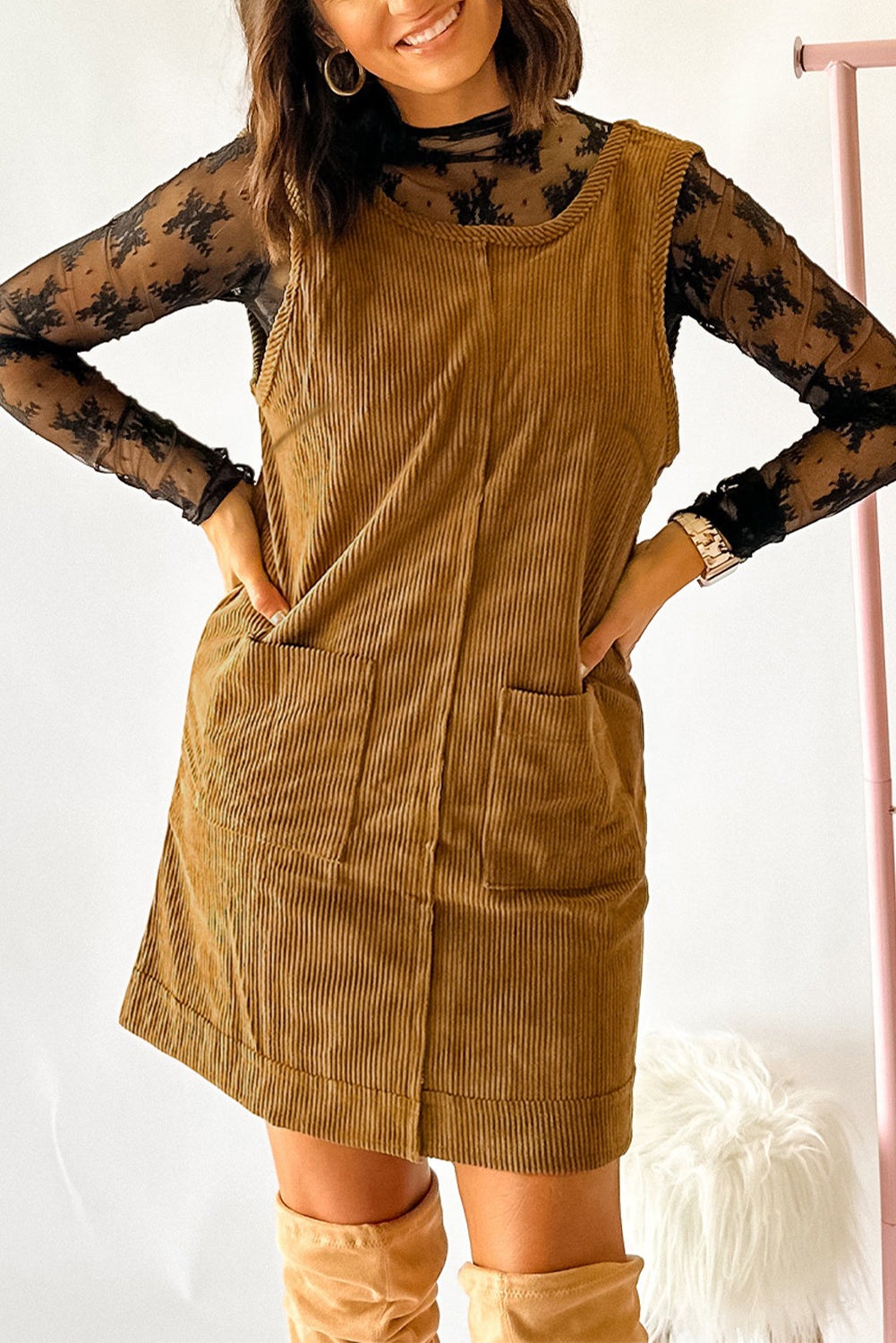 Mini Dress With Patched Pockets