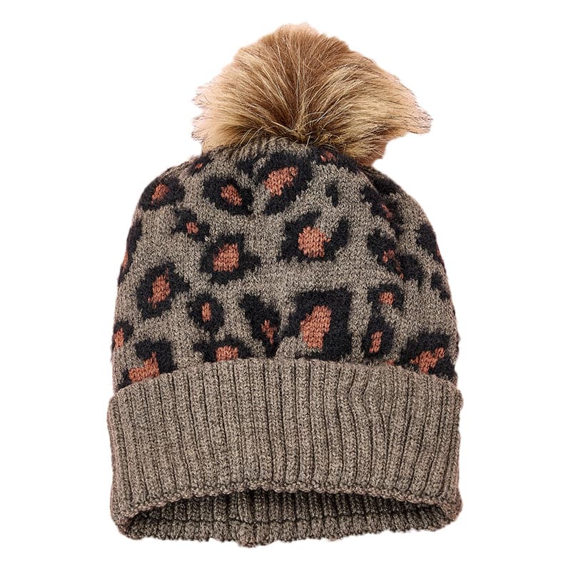 Women's Leopard Winter Knitted Beanie - KOC