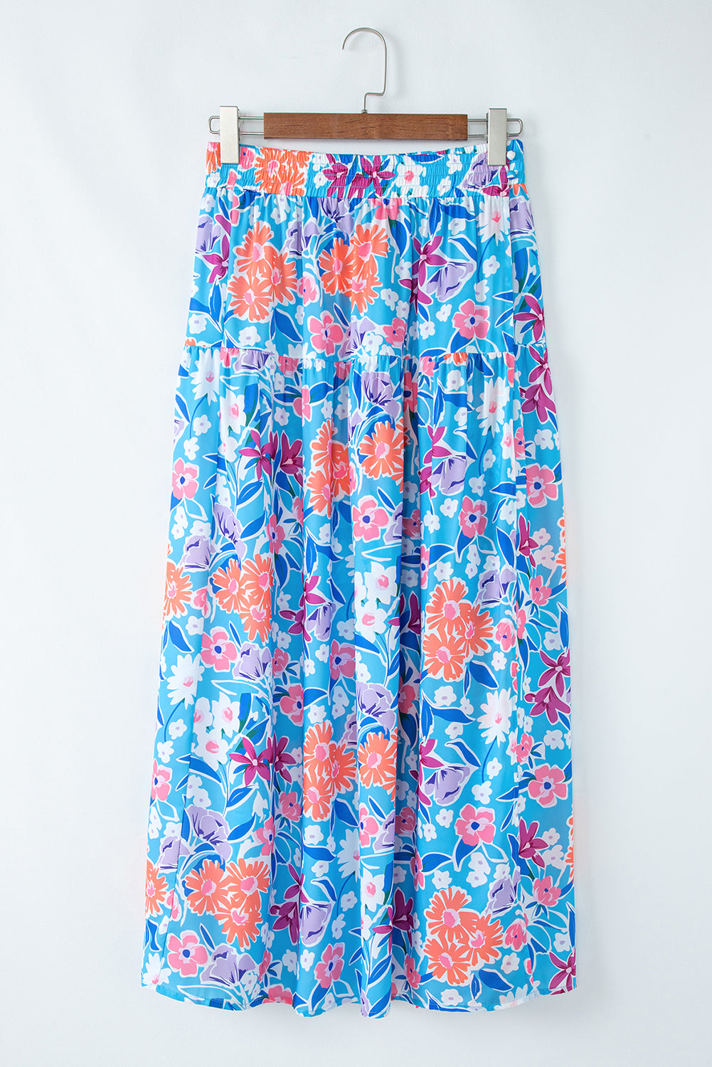 Floral High Waist Split Wrap Skirt