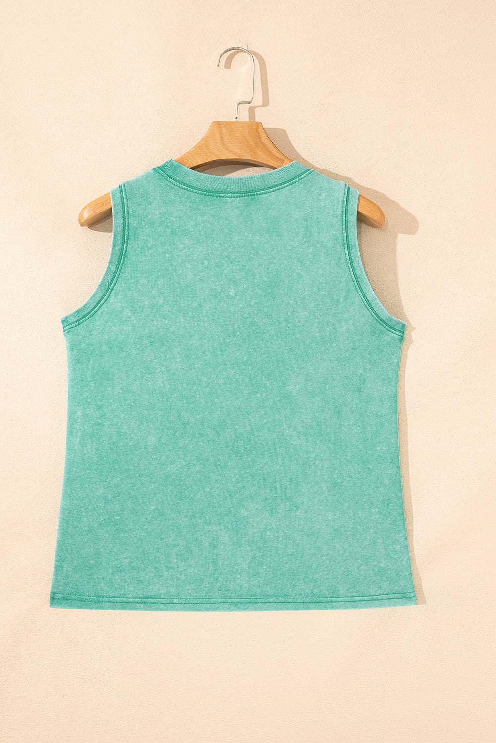 Mineral Wash Patched Chest Pocket Casual Tank Top