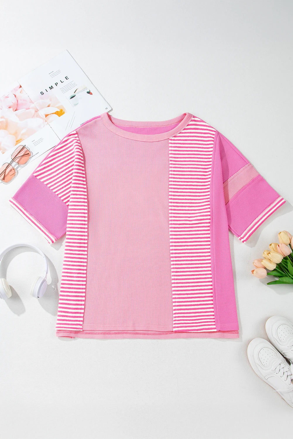 Plus Size Patchwork Colorblock T Shirt