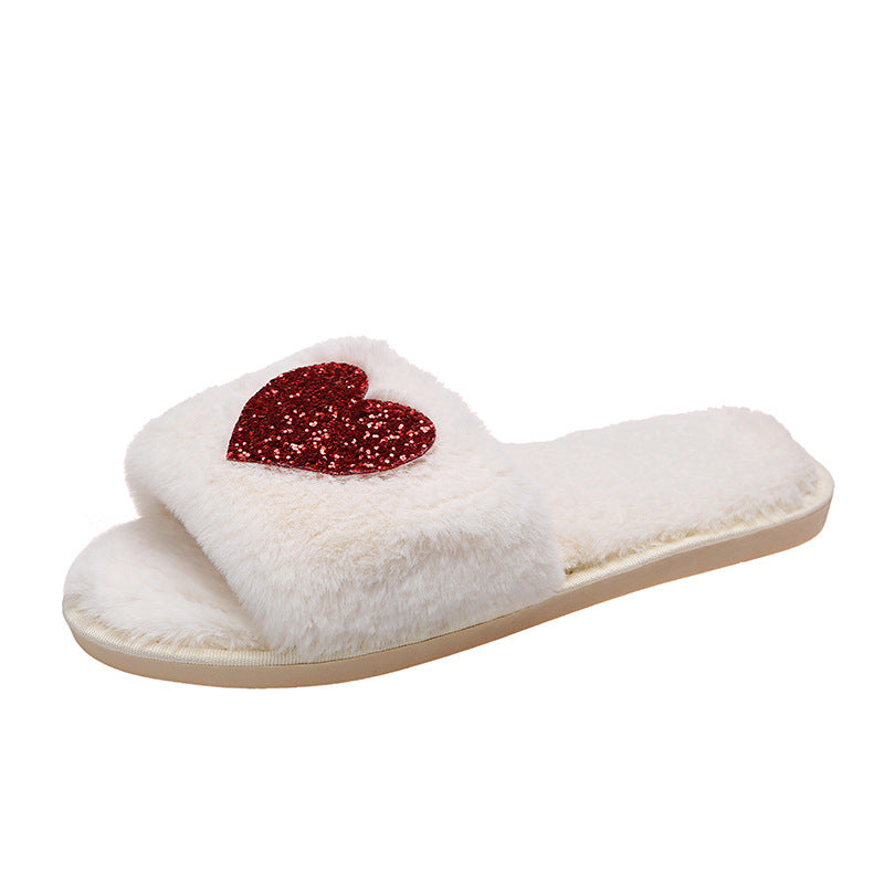 Heart Fluffy Slippers