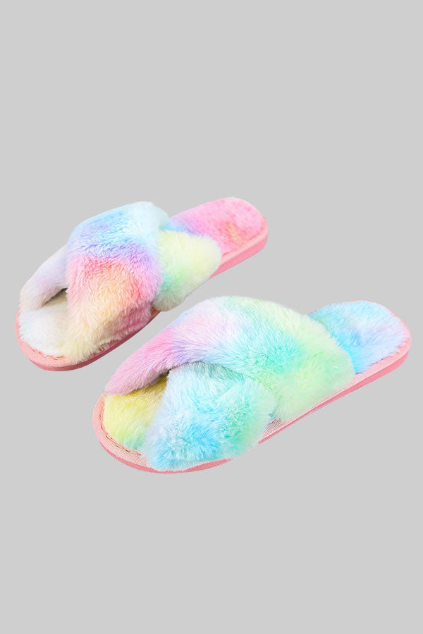 New Cross Plush Slippers - KOC
