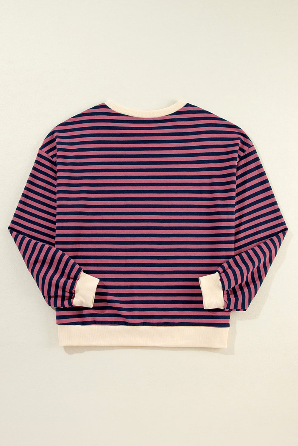 Oversized Contrast Trim Pullover Sweatshirt