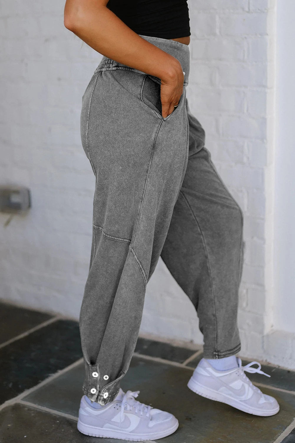 Jogger Style High Waist Casual Pants