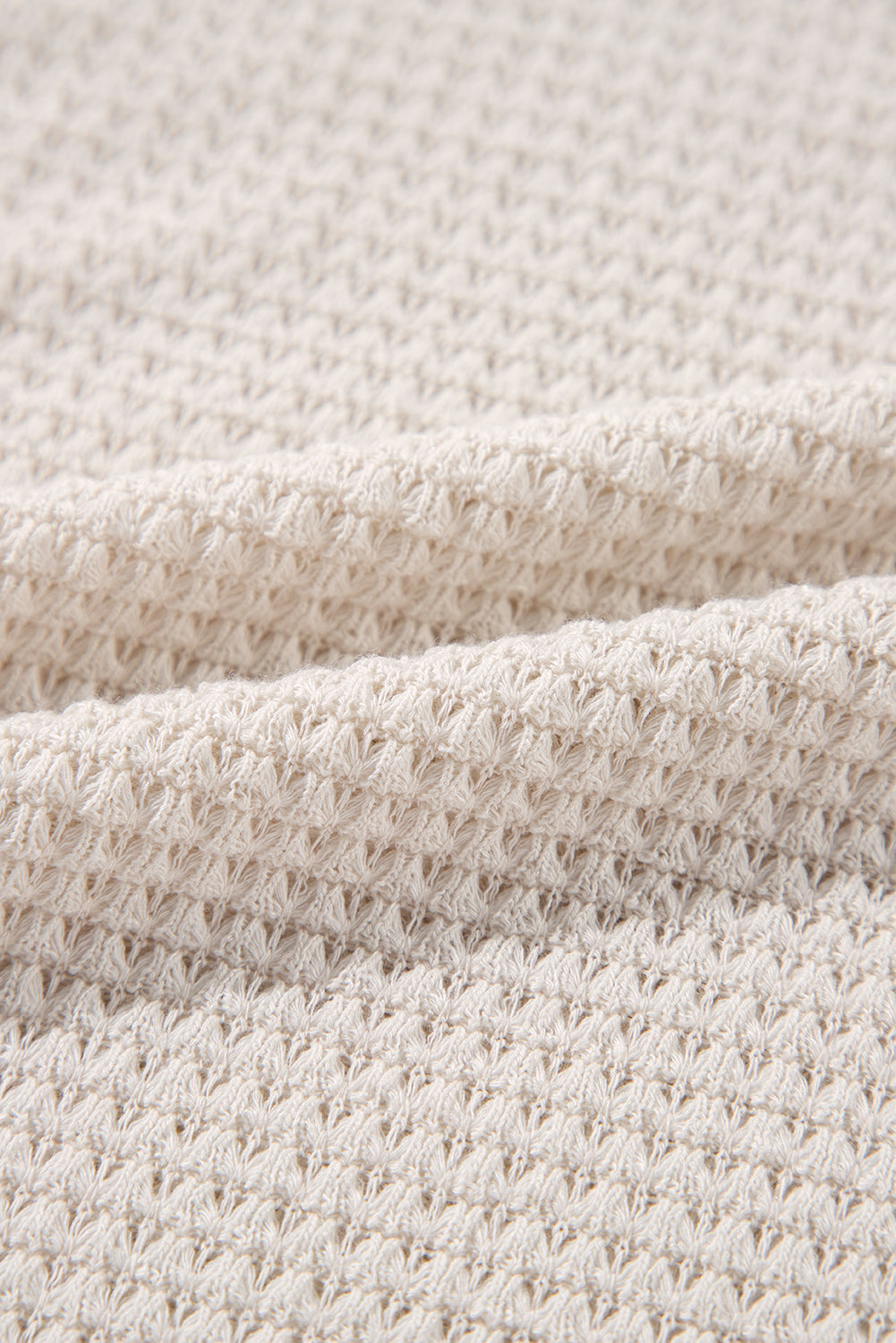 Waffle Knit Side Slits Top