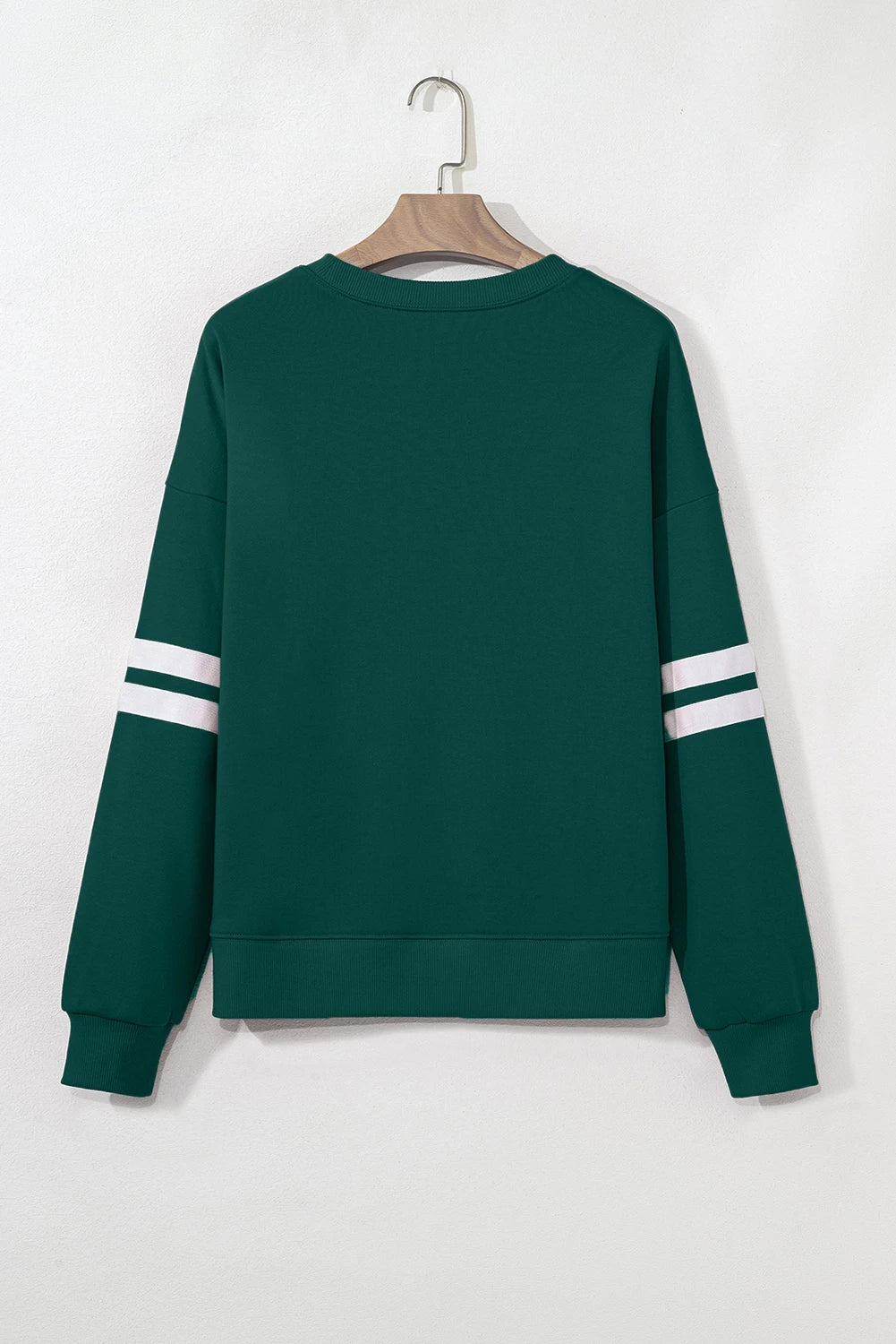 Sequin Patched Graphic Oversized Varsity Sweatshirt