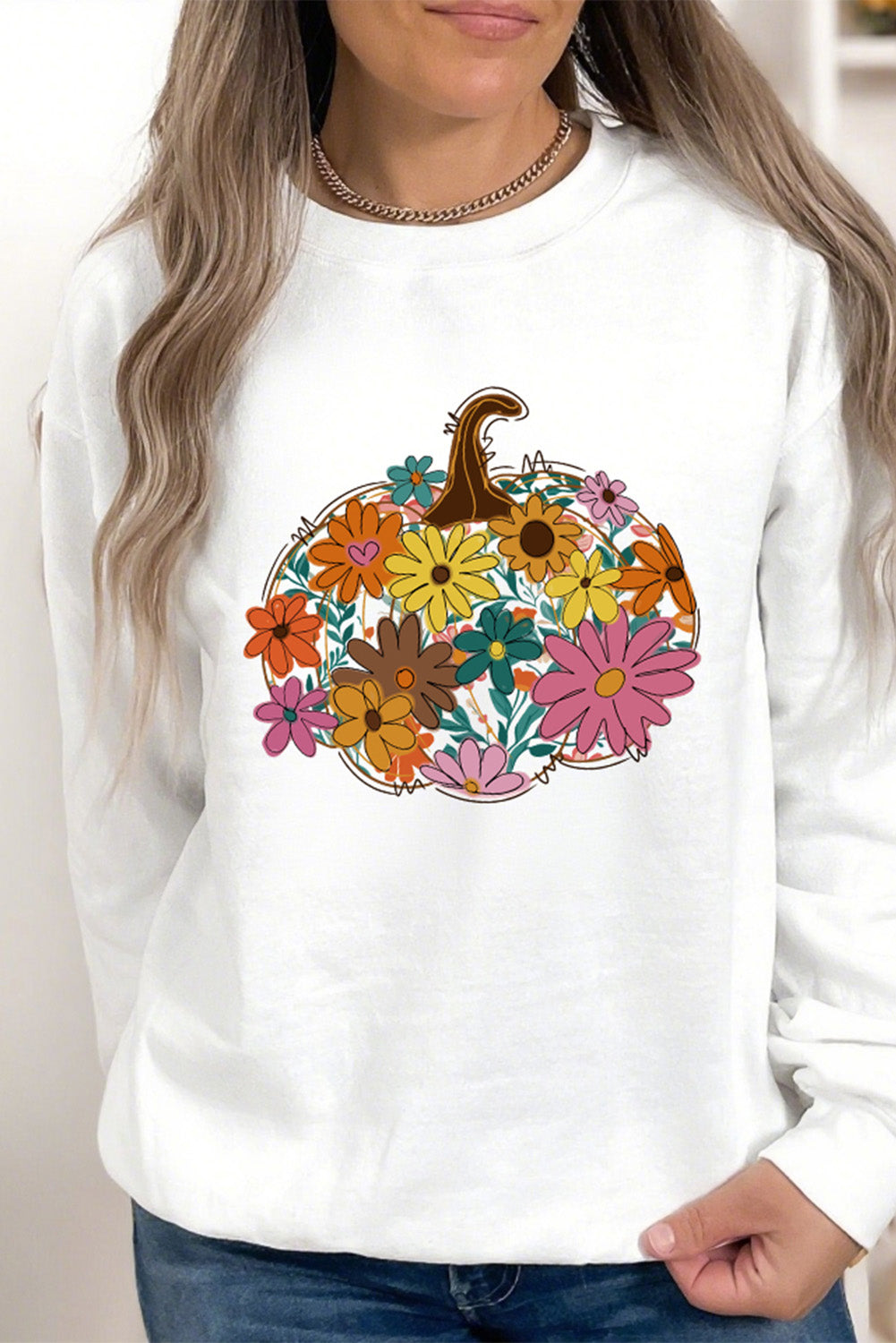 Floral Pumpkin Custom Graphic Sweatshirt