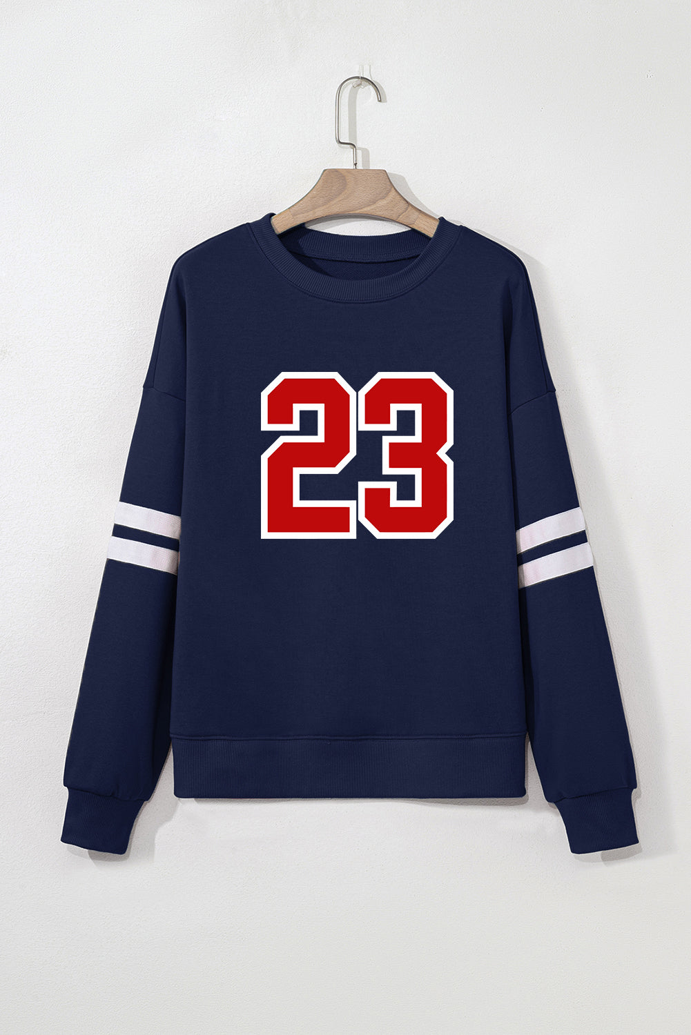 Number 23 Printed Oversize Varsity Sweatshirt