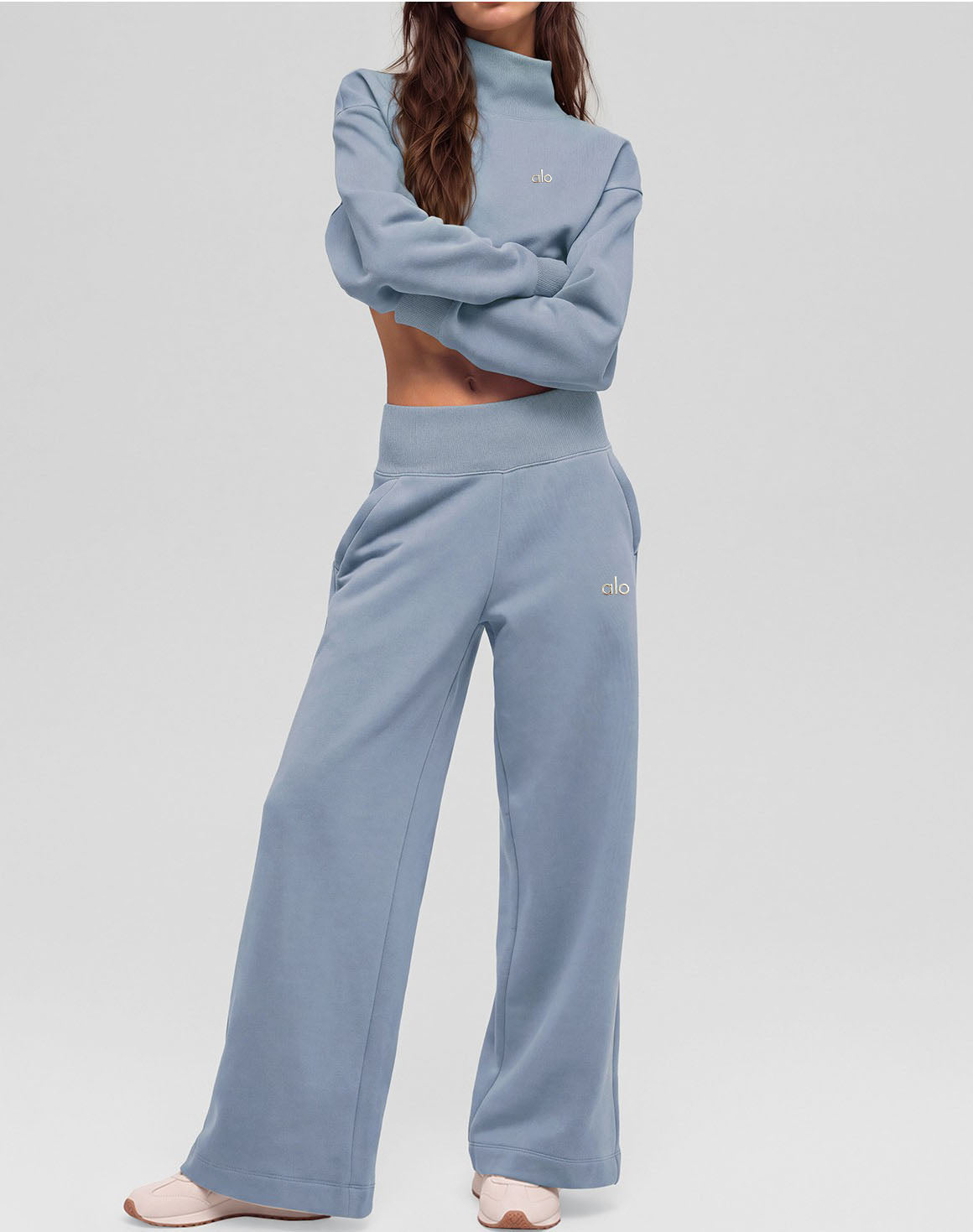 Women’s Wide-Leg Pants and Mock-Neck Top Set