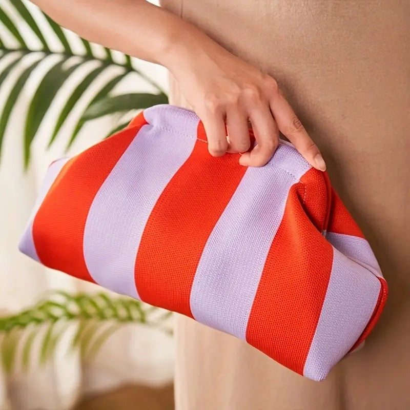 Summer Beach Clutch Purses Woven Crochet Handbags Dumpling Clutch Ruched Cloud Purse