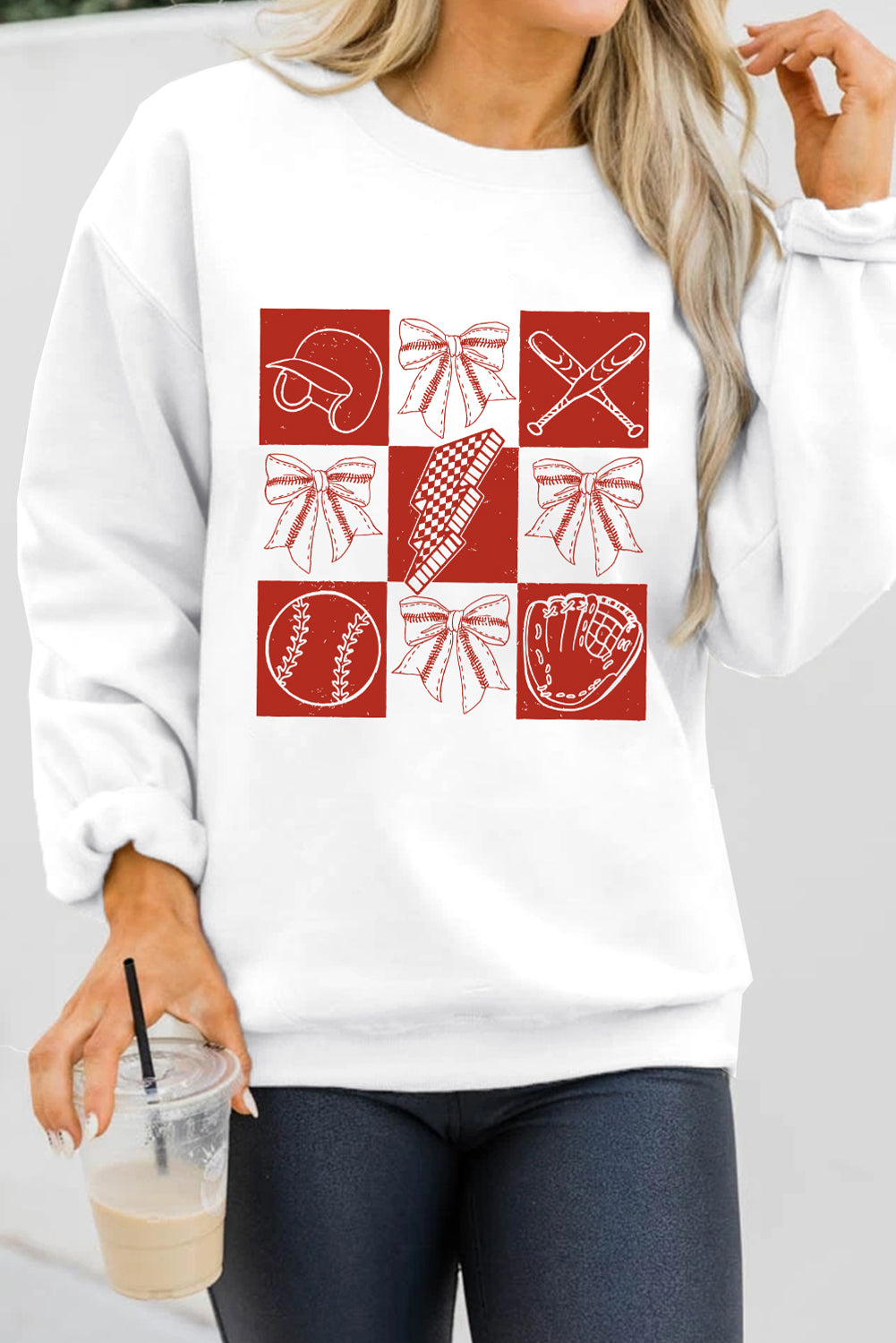 Baseball Fashion Graphic Cotton Blend Casual Sweatshirt