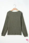 Leopard Print Crochet Patchwork Rib Textured Knit Top