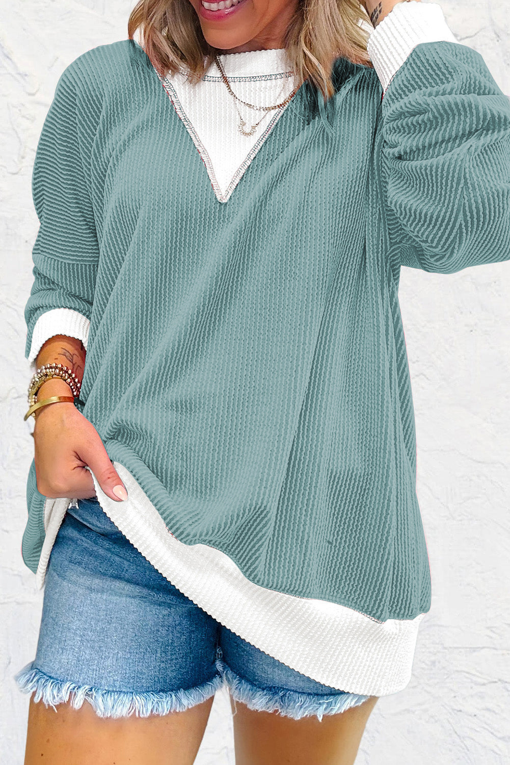 Corded Colorblock Top