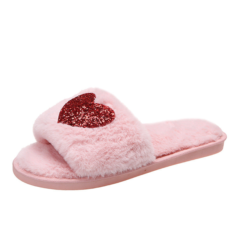 Heart Fluffy Slippers