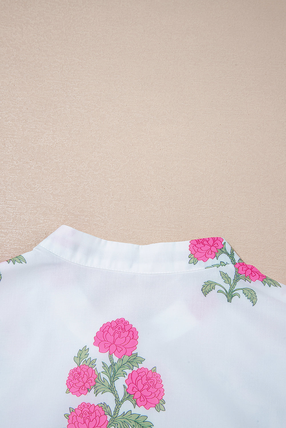 Floral Print Half Button Mandarin Neck 3/4 Sleeve Maxi Dress