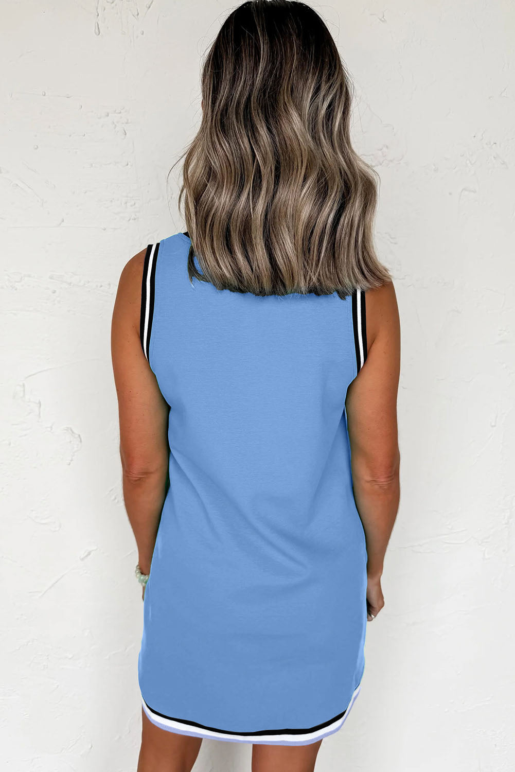 Color Contrast Trim Mini Dress