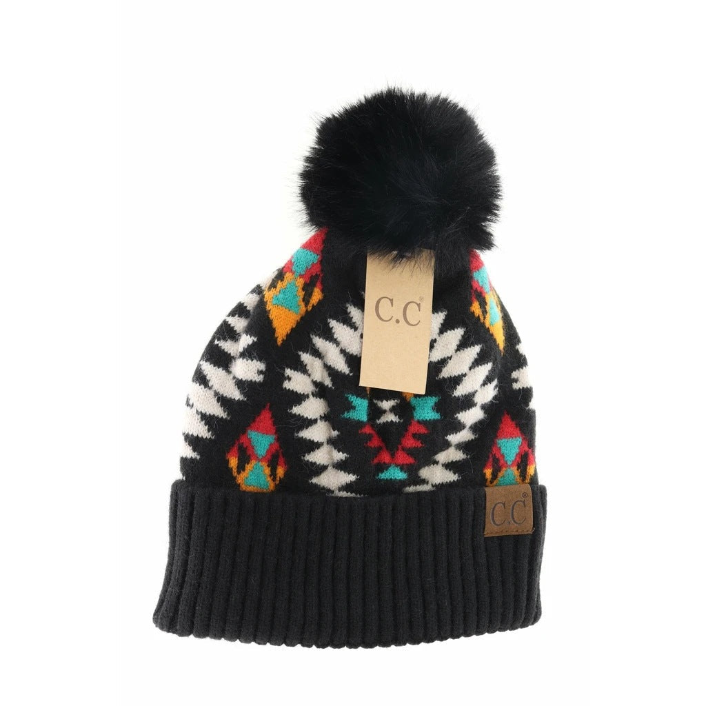 Ladies Print Thermal Knit Hat