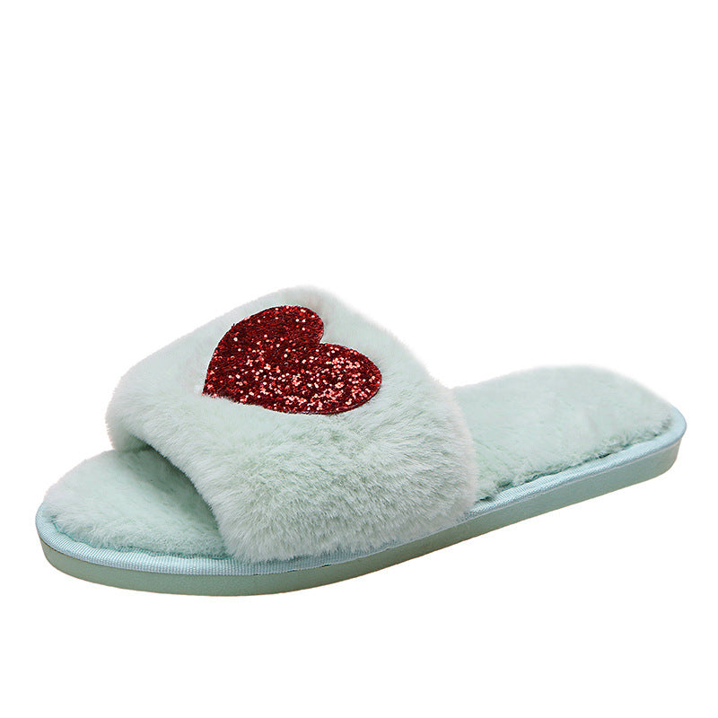 Heart Fluffy Slippers