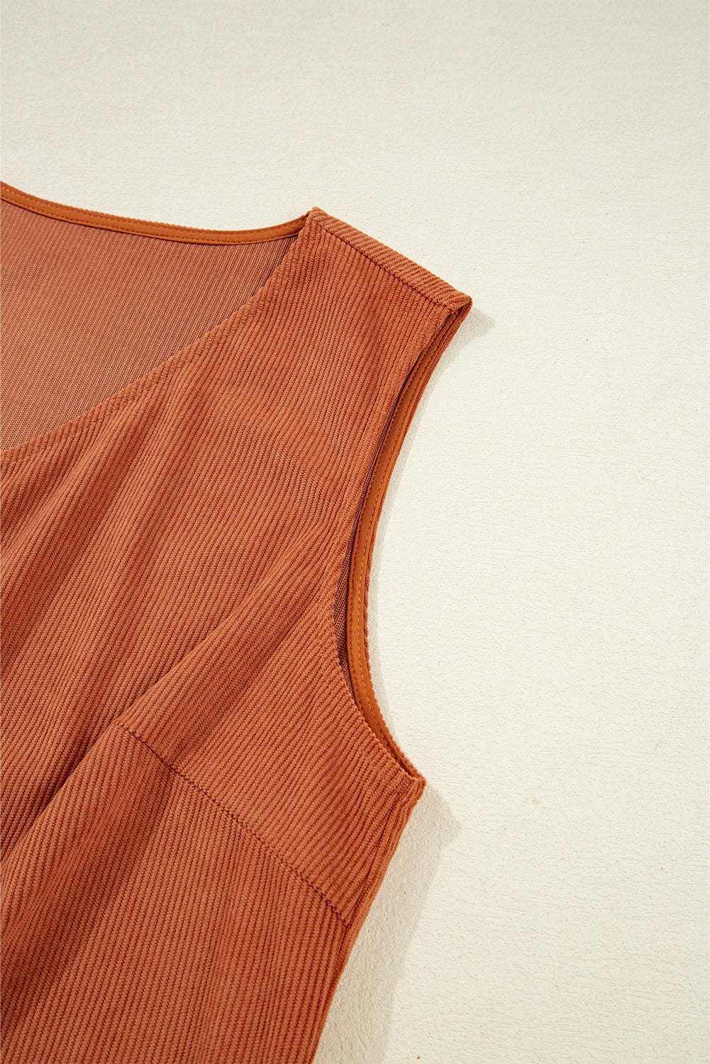 Corduroy Western Embroidered Patched Pocket Shift Sleeveless Mini Dress