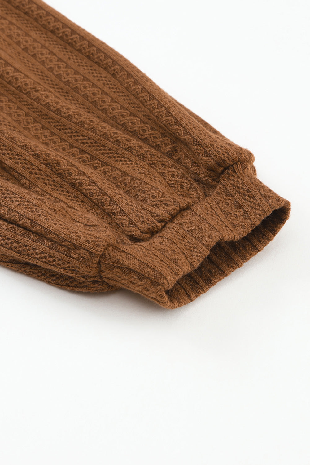 Knit Jacquard Puffy Long Sleeve Sweater